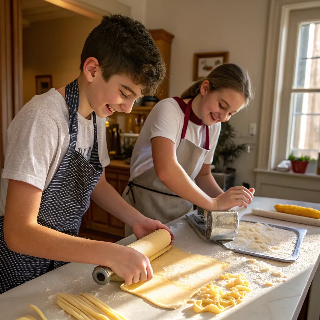 Teens Making Pasta